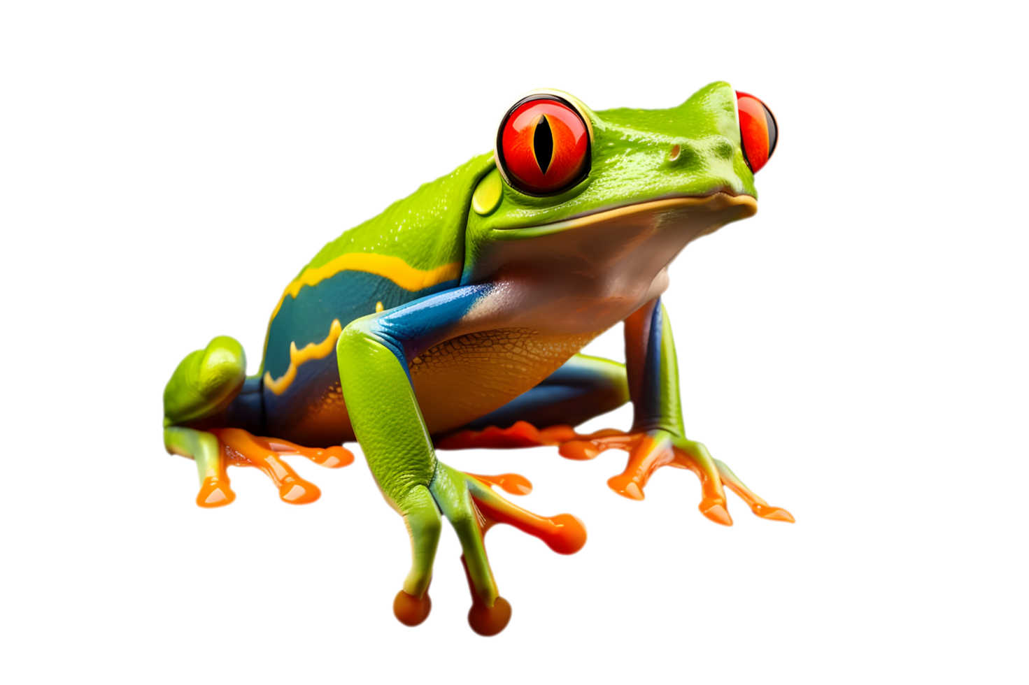 AI generated Red eyed tree frog isolated on transparent background - Ai Generated png
