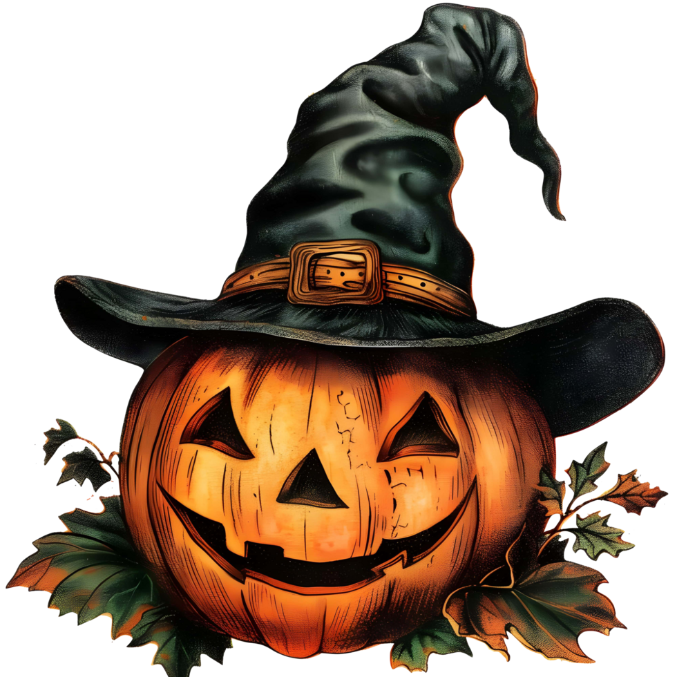 AI generated Creepy Halloween sticker style on transparent background - Ai Generated png