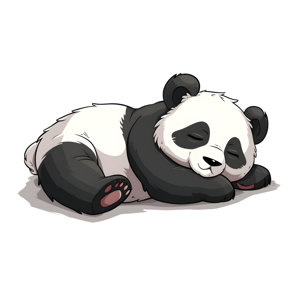 AI generated Sleeping little Panda sticker style transparent background - Ai Generated png