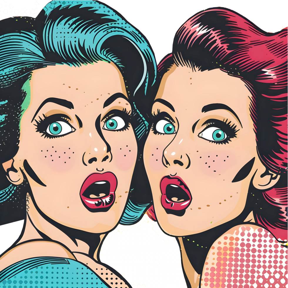 ai généré bande dessinée style pop art autocollant style sur transparent Contexte - ai généré png