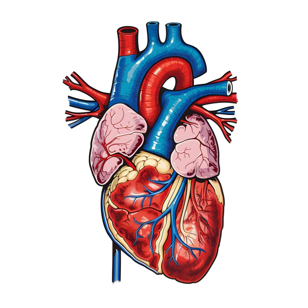 AI generated 3d Human Organs set sticker style over transparent background - Ai generated png