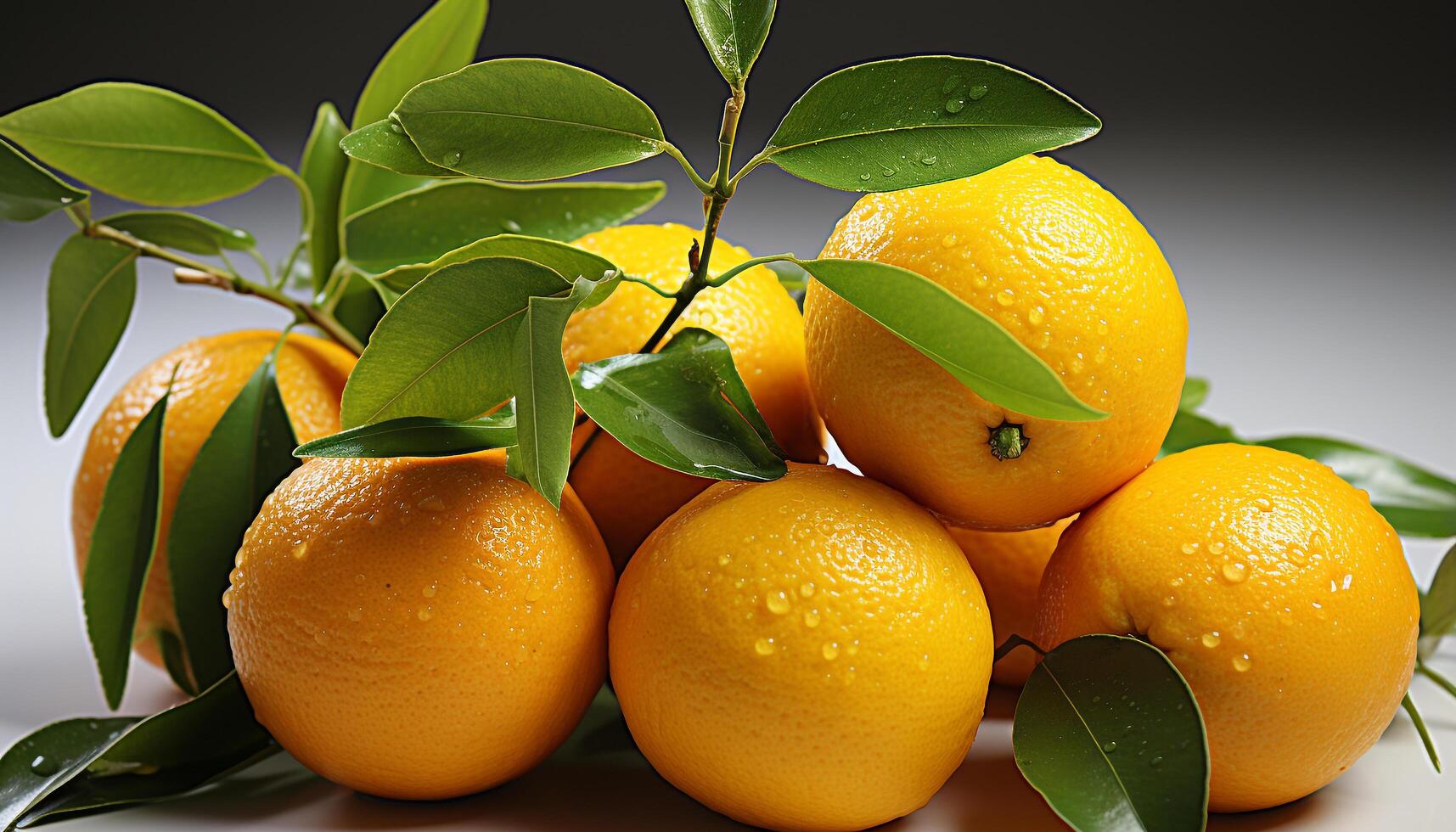 AI generated Fresh citrus fruit, nature vibrant wave of healthy refreshment generated by AI photo