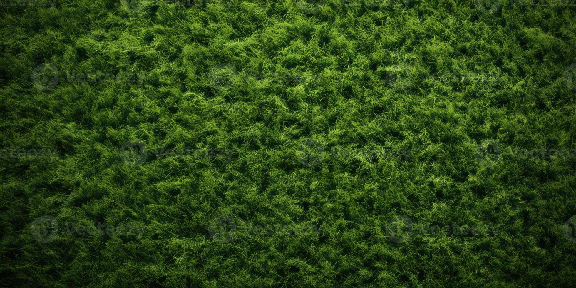 AI Generated Green Grass Texture. Top View Carpet or Lawn. Baseball, Soccer, Football or Golf Game. Generative AI photo