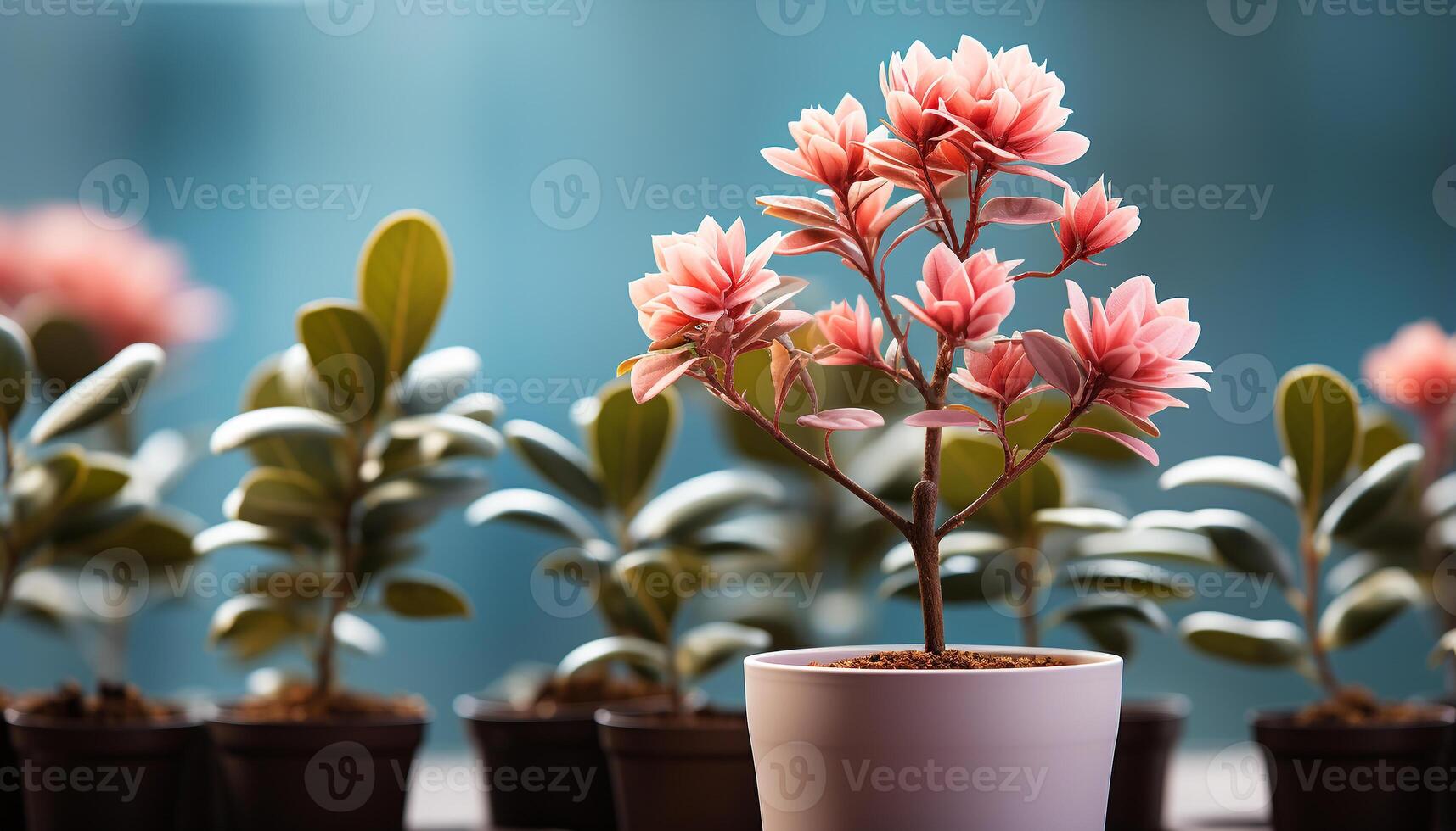 AI generated Freshness and beauty in nature pink flower blossoms in spring generated by AI photo