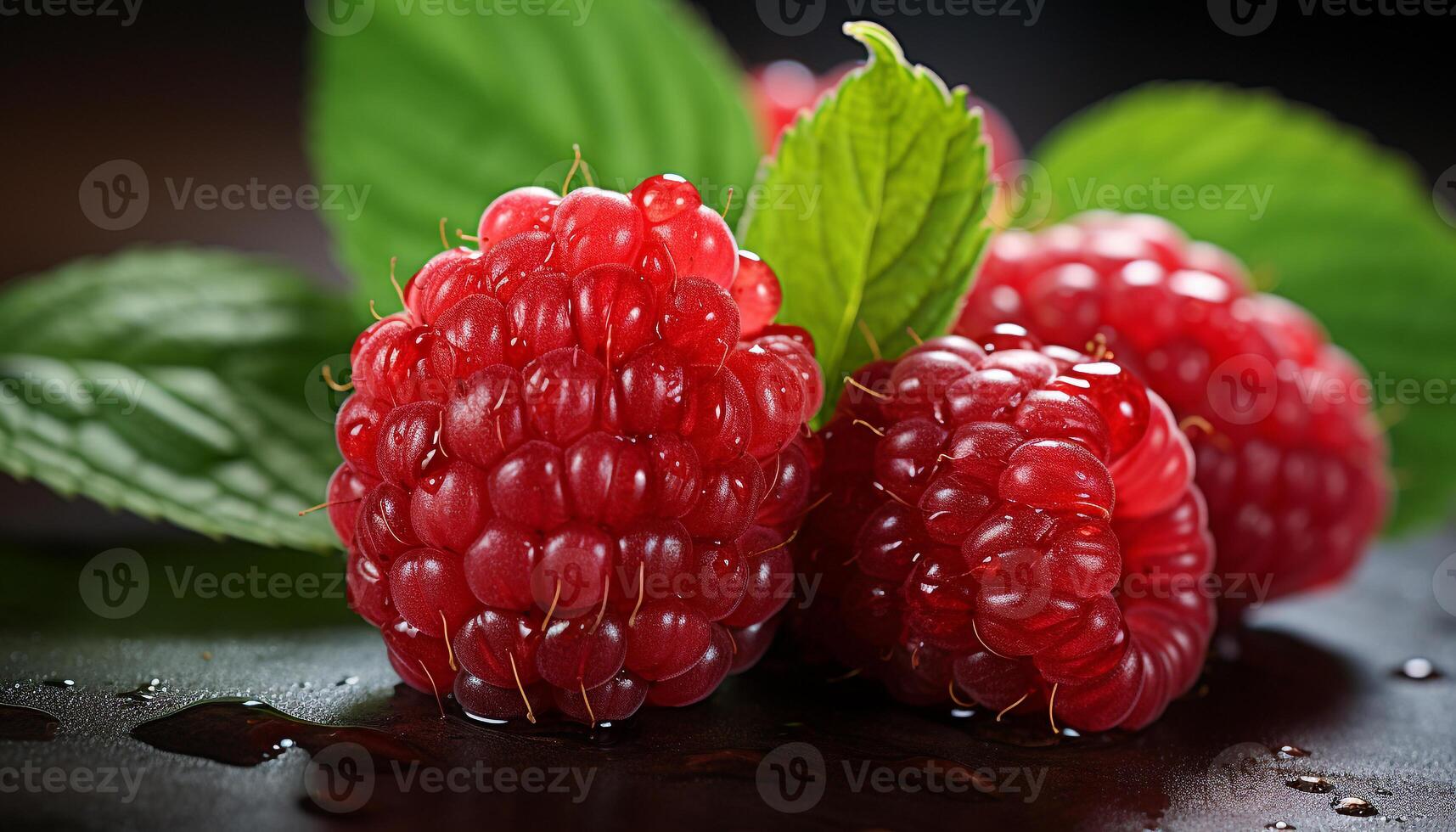 AI generated Freshness of nature ripe berry fruit, healthy eating dessert generated by AI photo