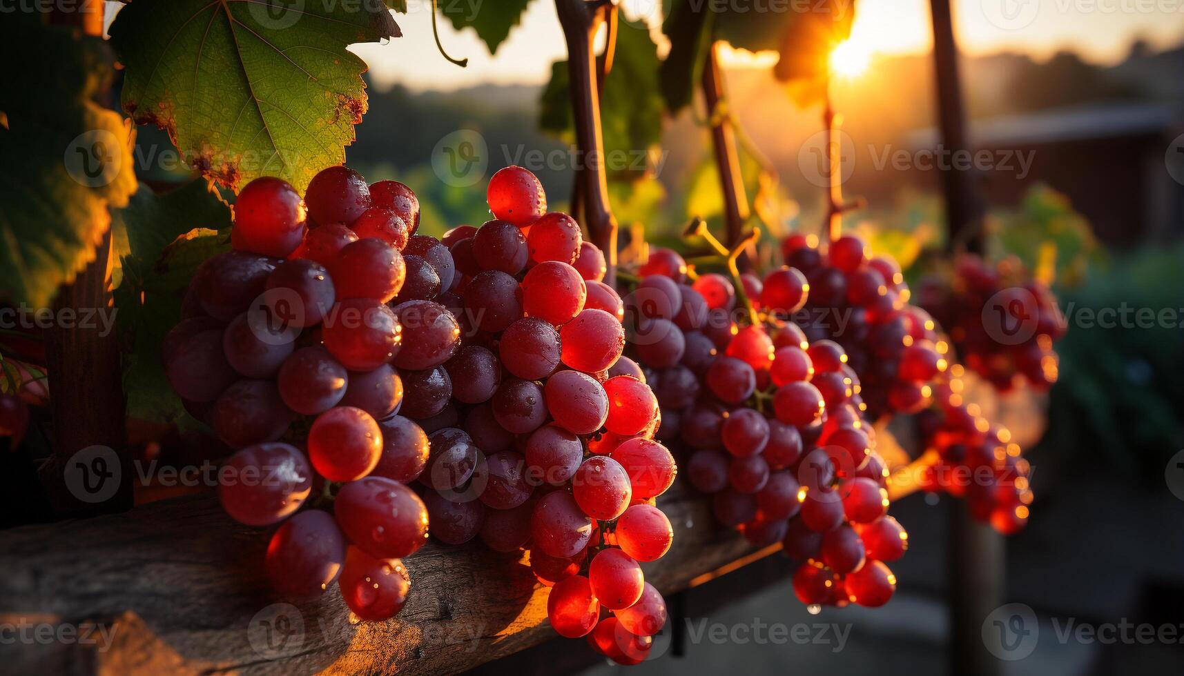 AI generated Fresh grape harvest in autumn, nature sweet refreshment generated by AI photo