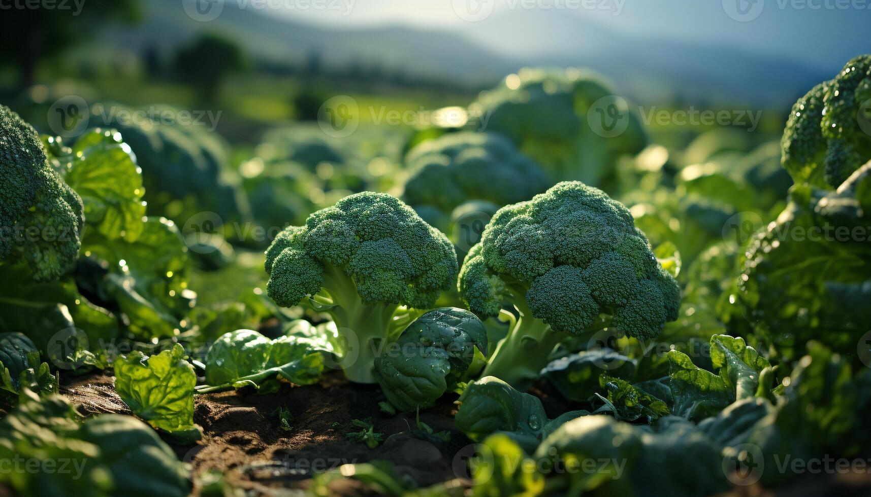 AI generated Fresh, organic vegetables grown in a healthy, green farm generated by AI photo