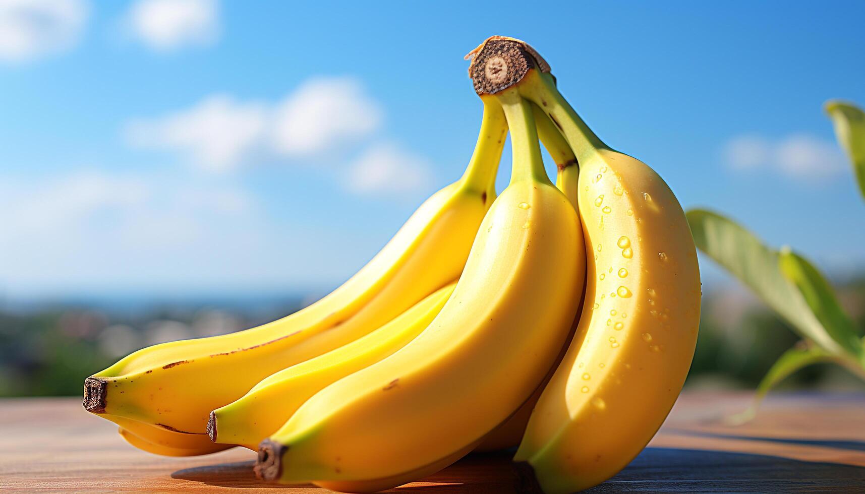AI generated Fresh, ripe banana healthy snack for summer refreshment generated by AI photo