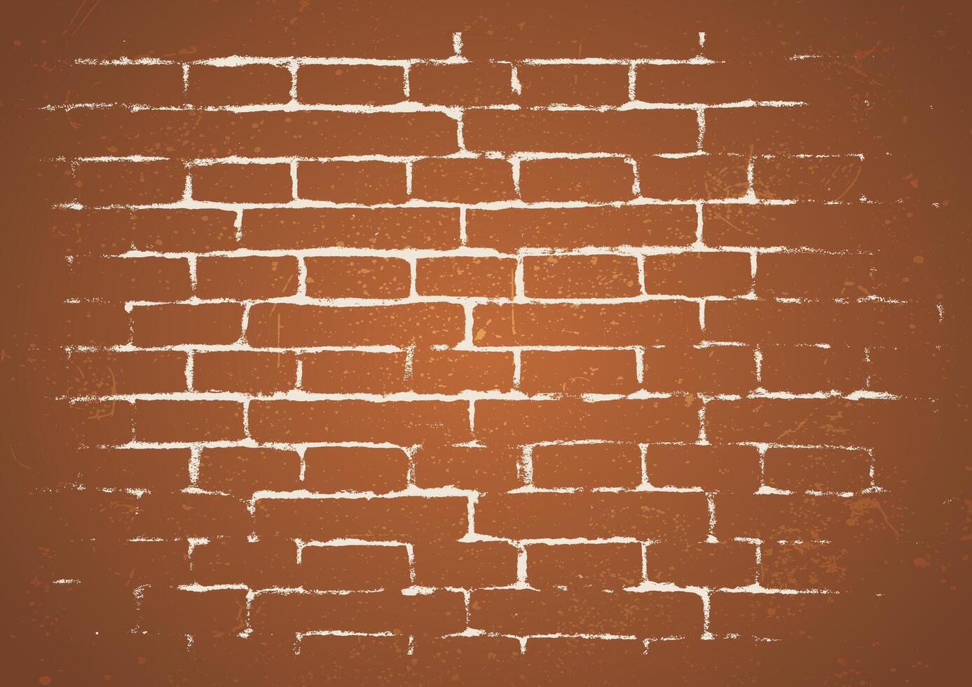 Orange brick wall. Grunge background. Vector illustration