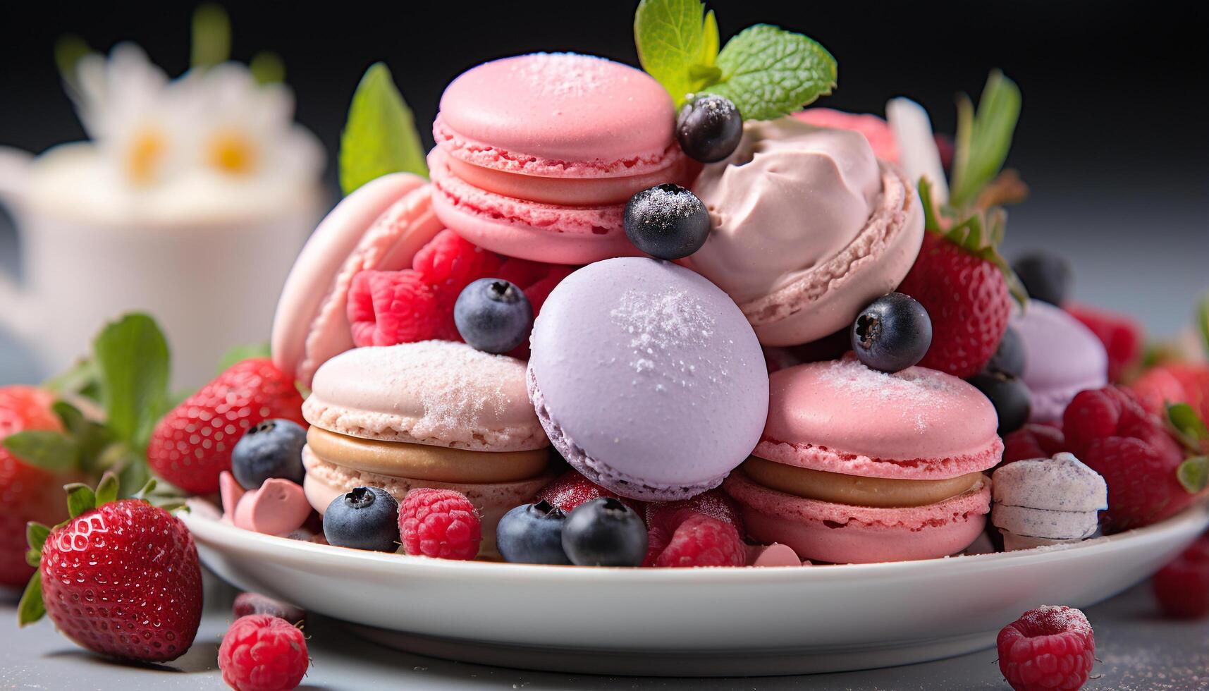 AI generated Freshness and sweetness on a plate, a gourmet indulgence generated by AI photo