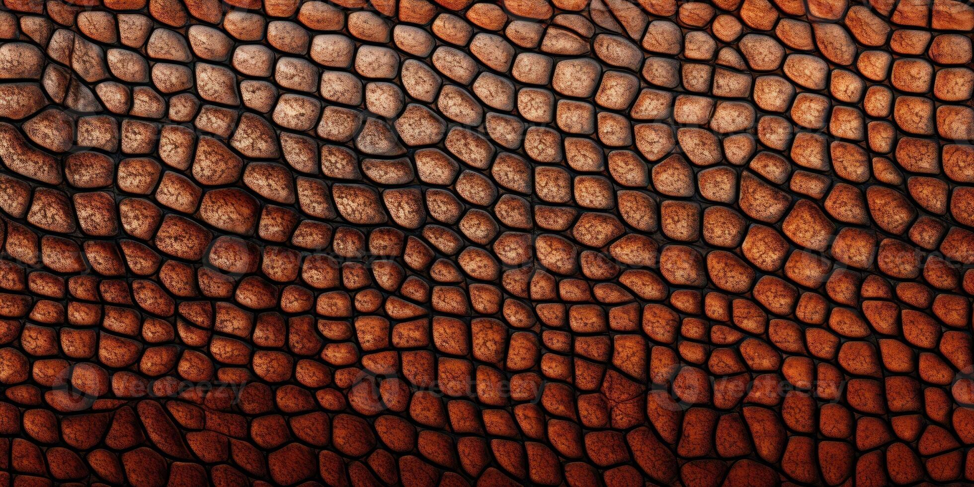 AI Generated Textured Brown Crocodile Skin Pattern. Animal Texture Background. Generative AI photo