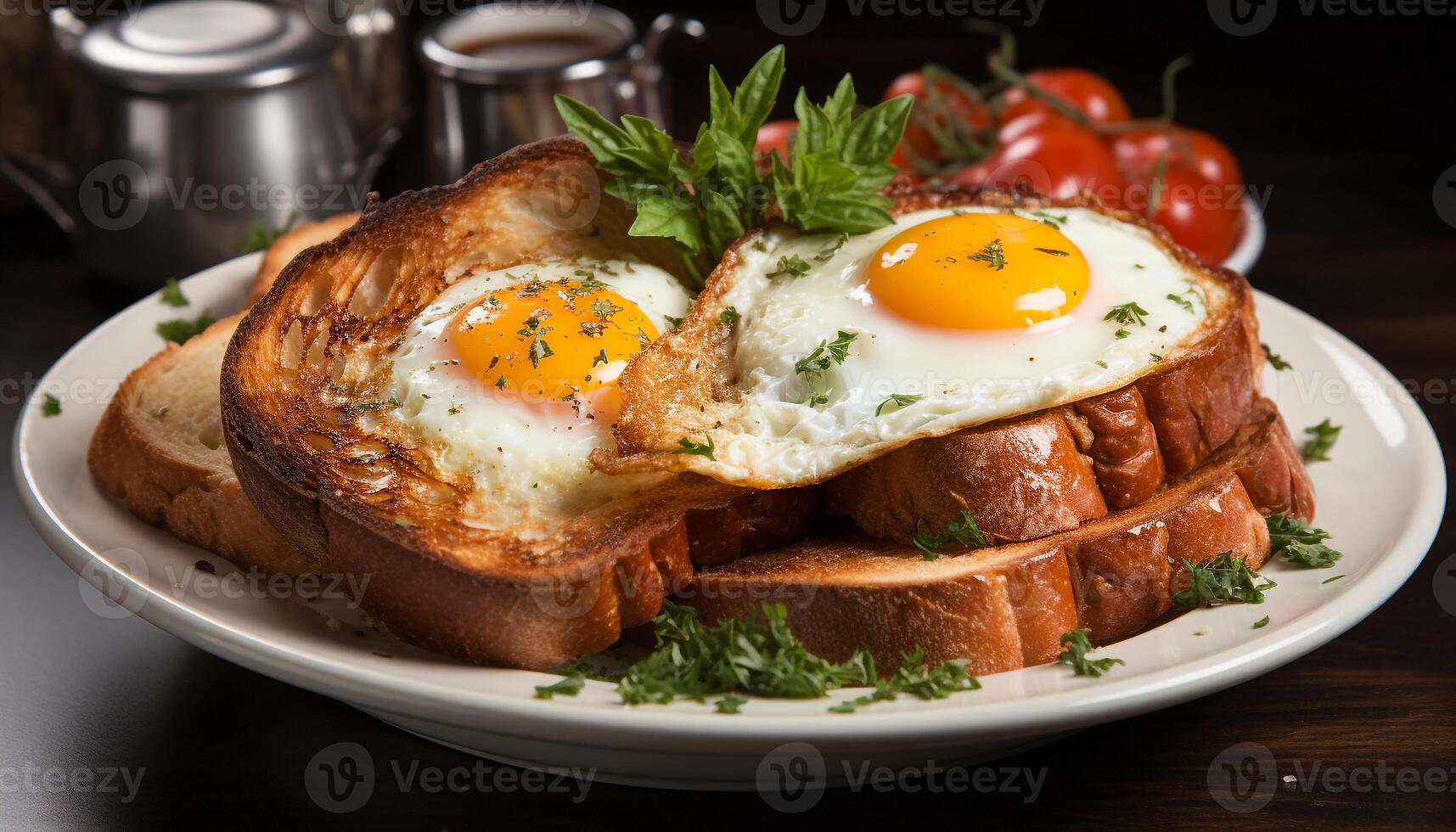AI generated Freshness and gourmet on a plate, a healthy grilled meal generated by AI photo