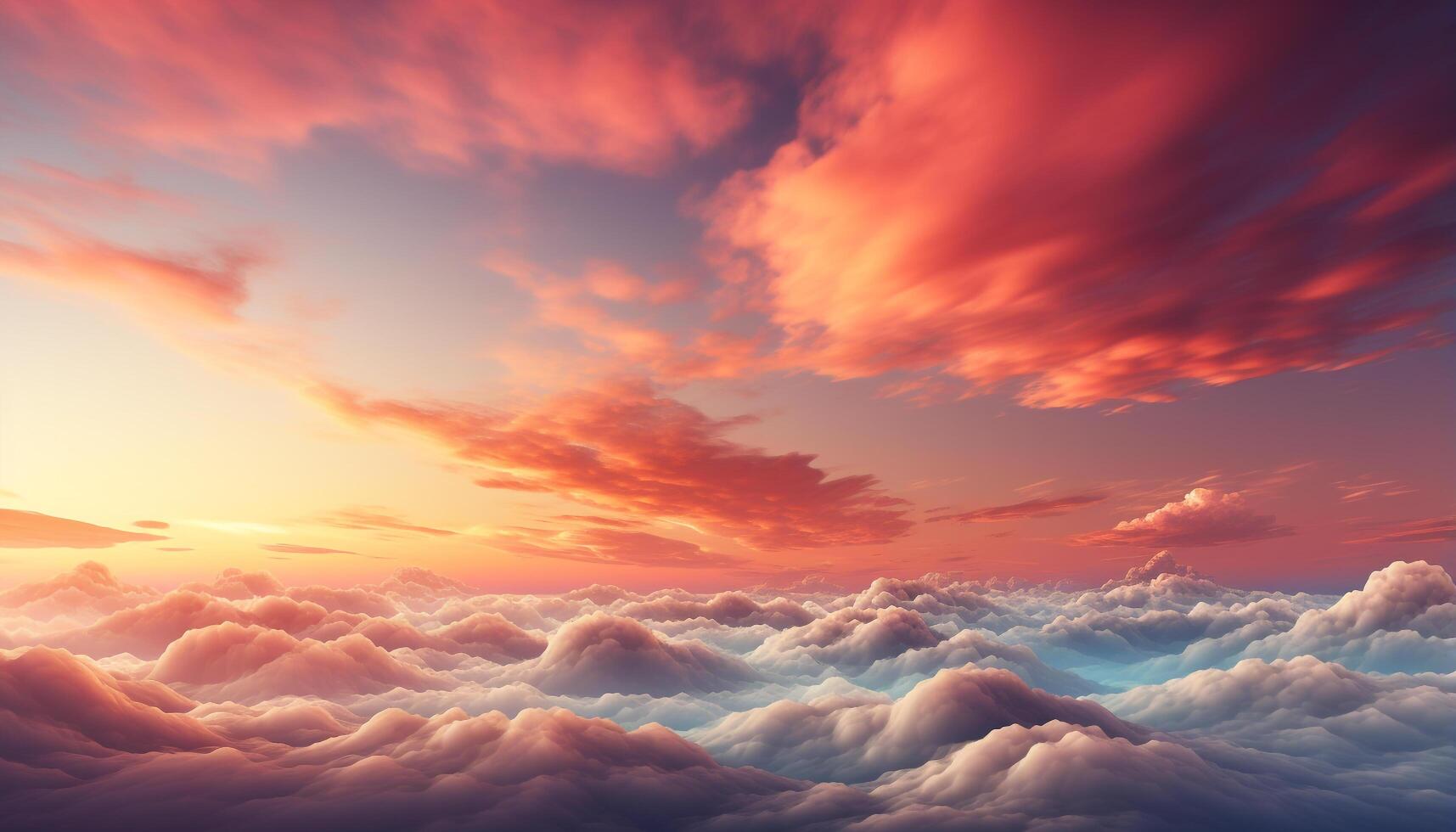 ai generado dramático cielo, vibrante atardecer, naturaleza belleza pinturas horizonte generado por ai foto