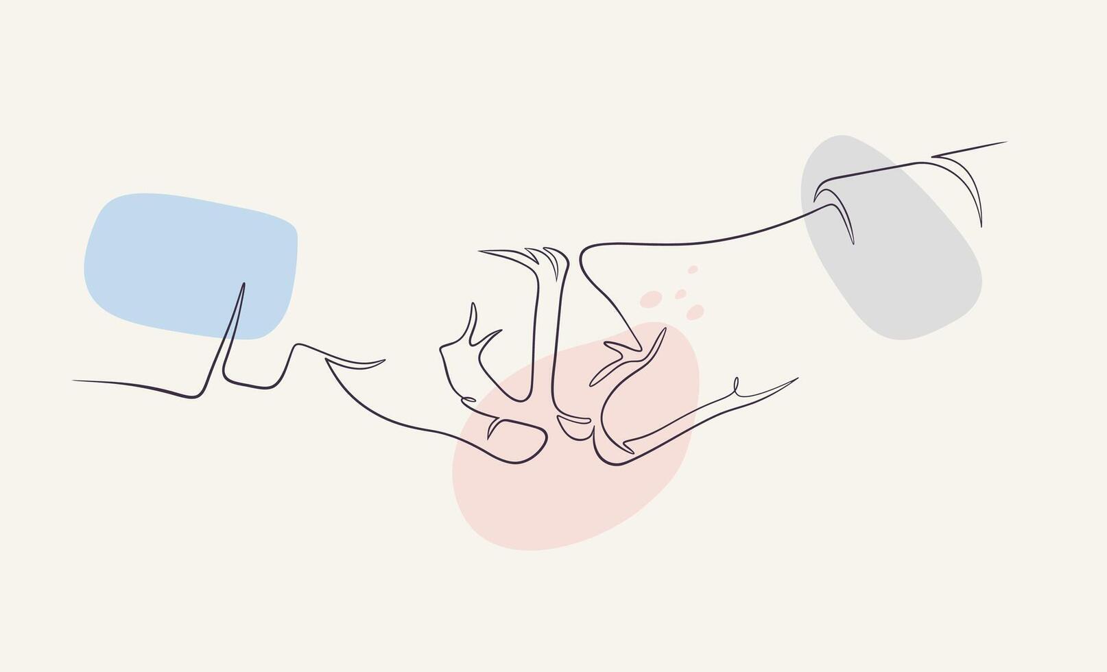 Continuous one simple single abstract line drawing fist bump vector