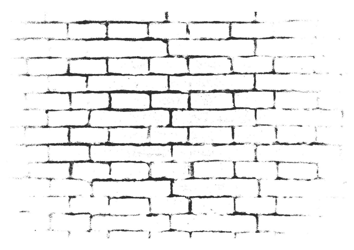 Brick wall. Grunge background. Vector illustration. Black and white.