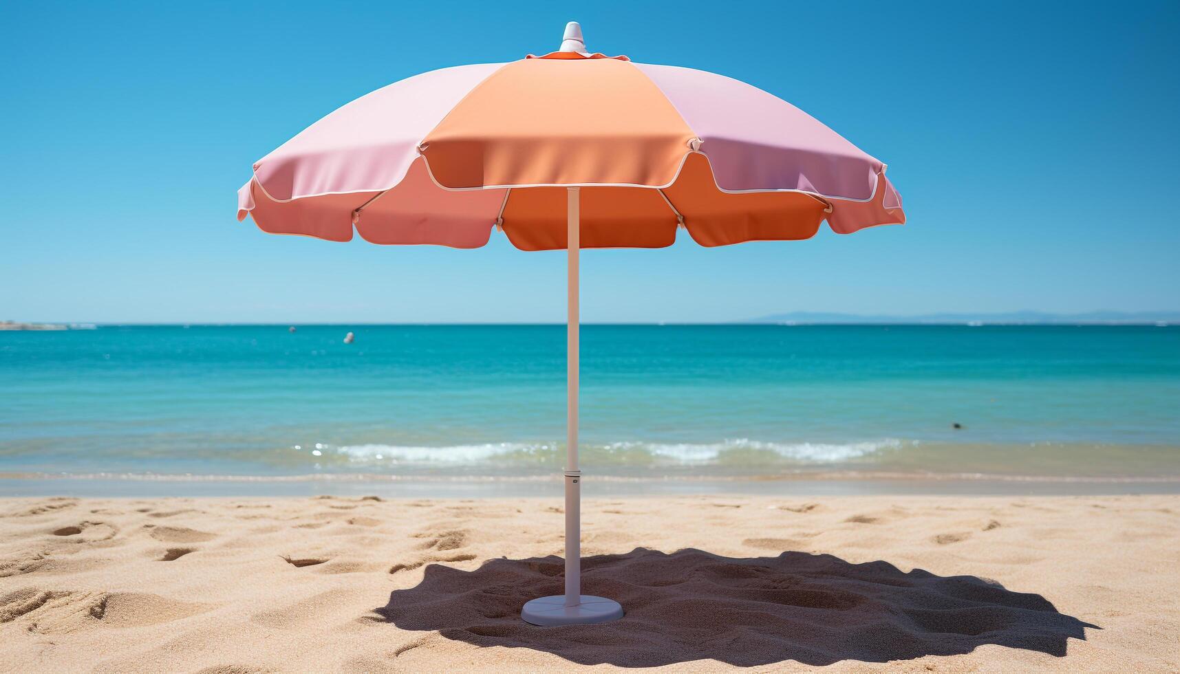 AI generated Relaxing vacations on the tropical coastline, sand and sun generated by AI photo