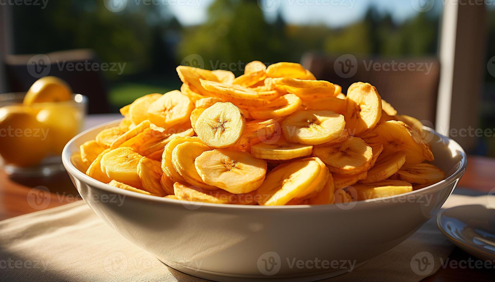 AI generated Fresh fruit snack on wooden table, healthy and refreshing generated by AI photo