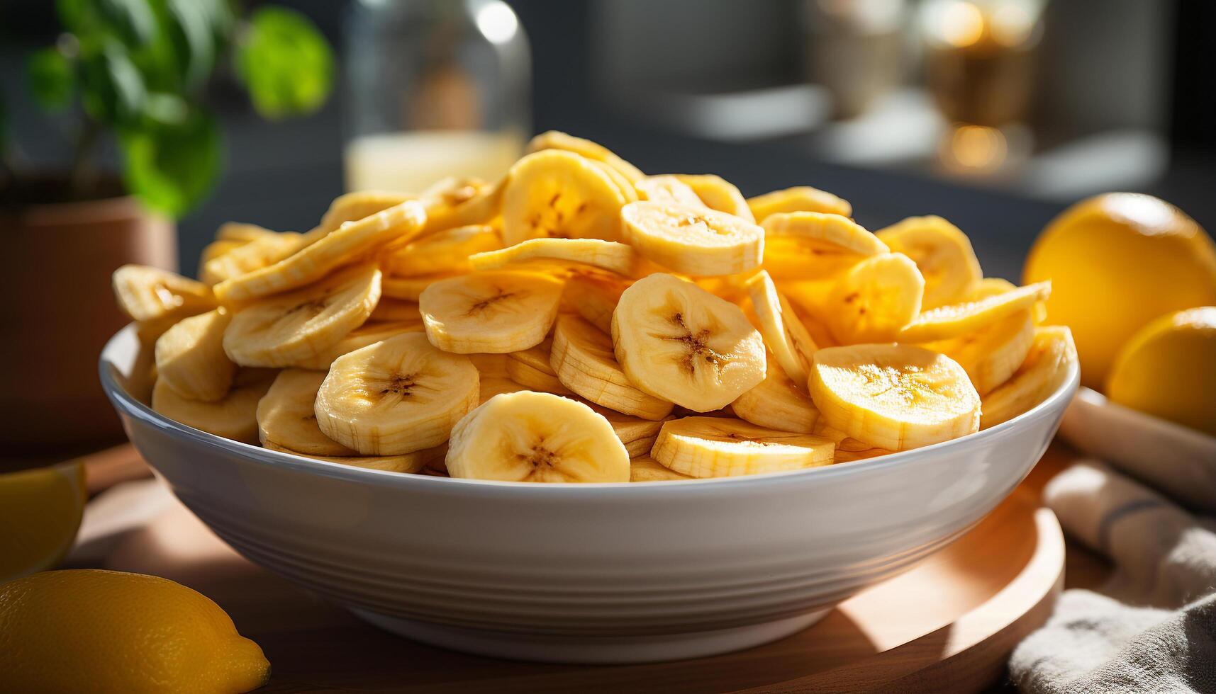 AI generated Freshness and sweetness in a bowl of organic fruit generated by AI photo