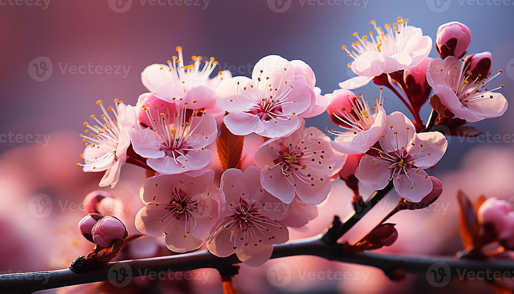 AI generated Freshness of springtime blossoms in nature vibrant bouquet of colors generated by AI photo
