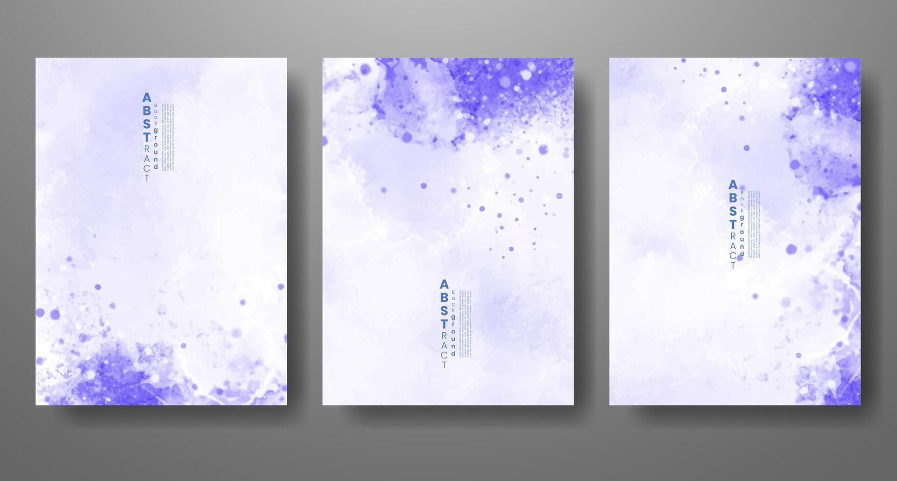 Set of creative hand painted abstract watercolor background. Design for your cover, date, postcard, banner, logo. vector