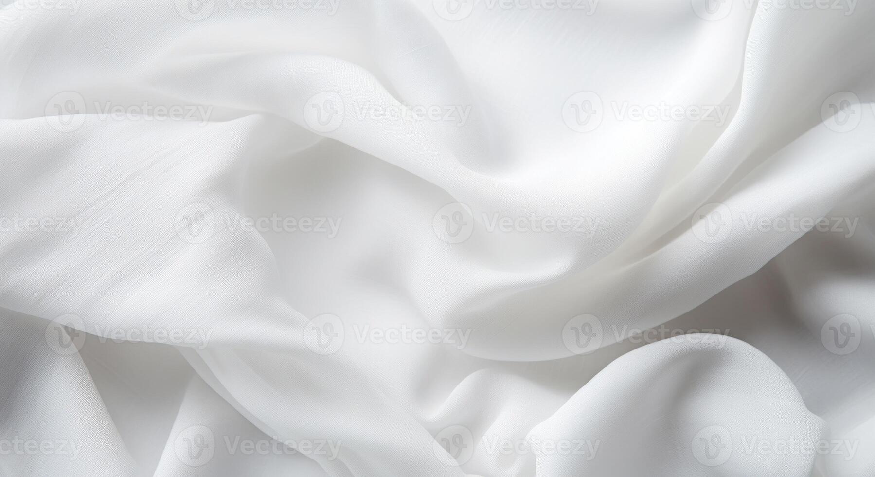 AI Generated Neutral Soft Silk Textile. White Satin Fabric With Wave Smooth Texture. Generative AI photo