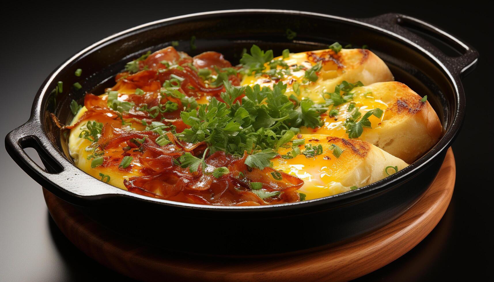 AI generated Freshness and heat enhance the gourmet meal appetizing aroma generated by AI photo