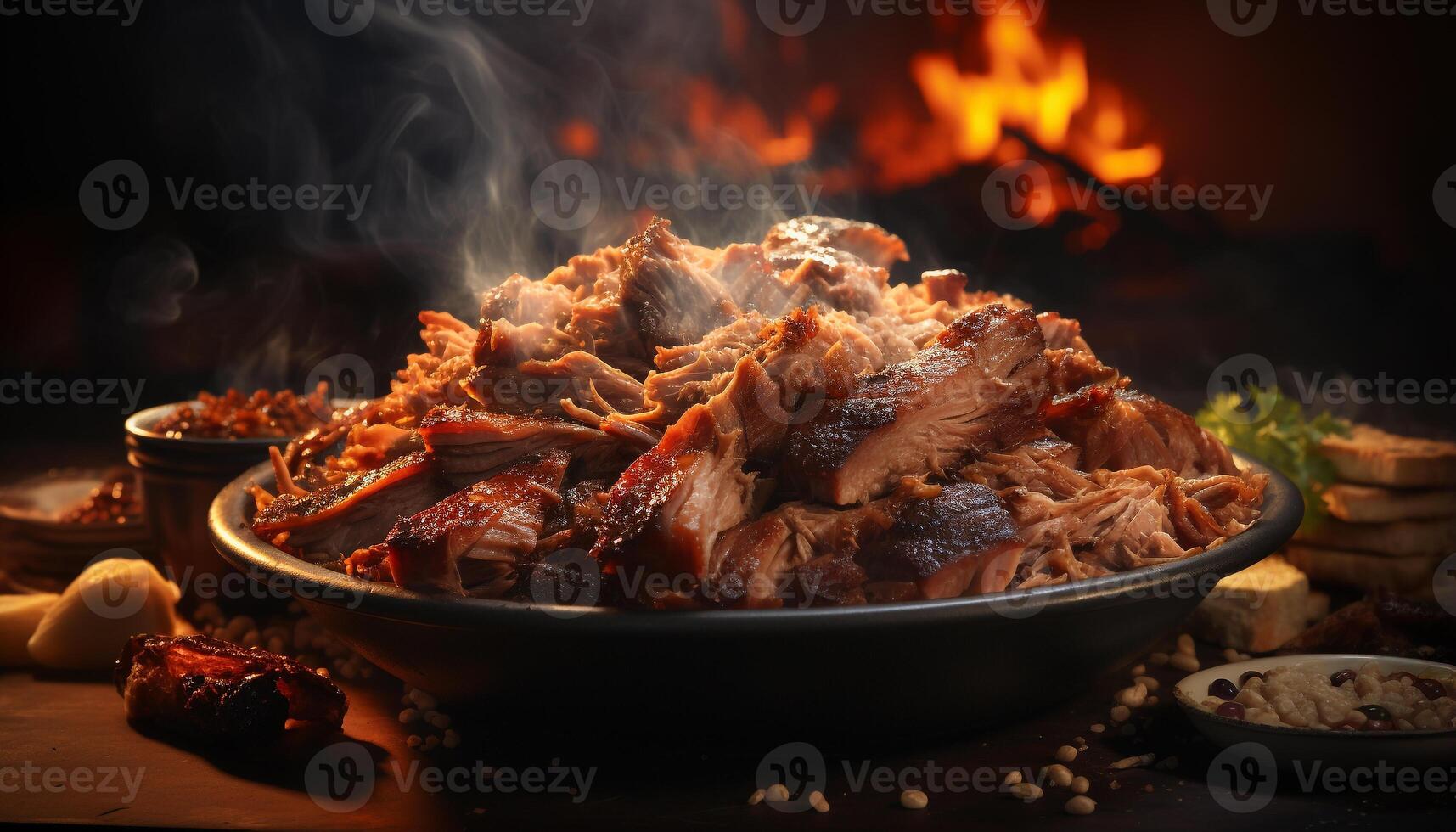 AI generated Grilled beef steak, cooked to perfection, ready to eat generated by AI photo