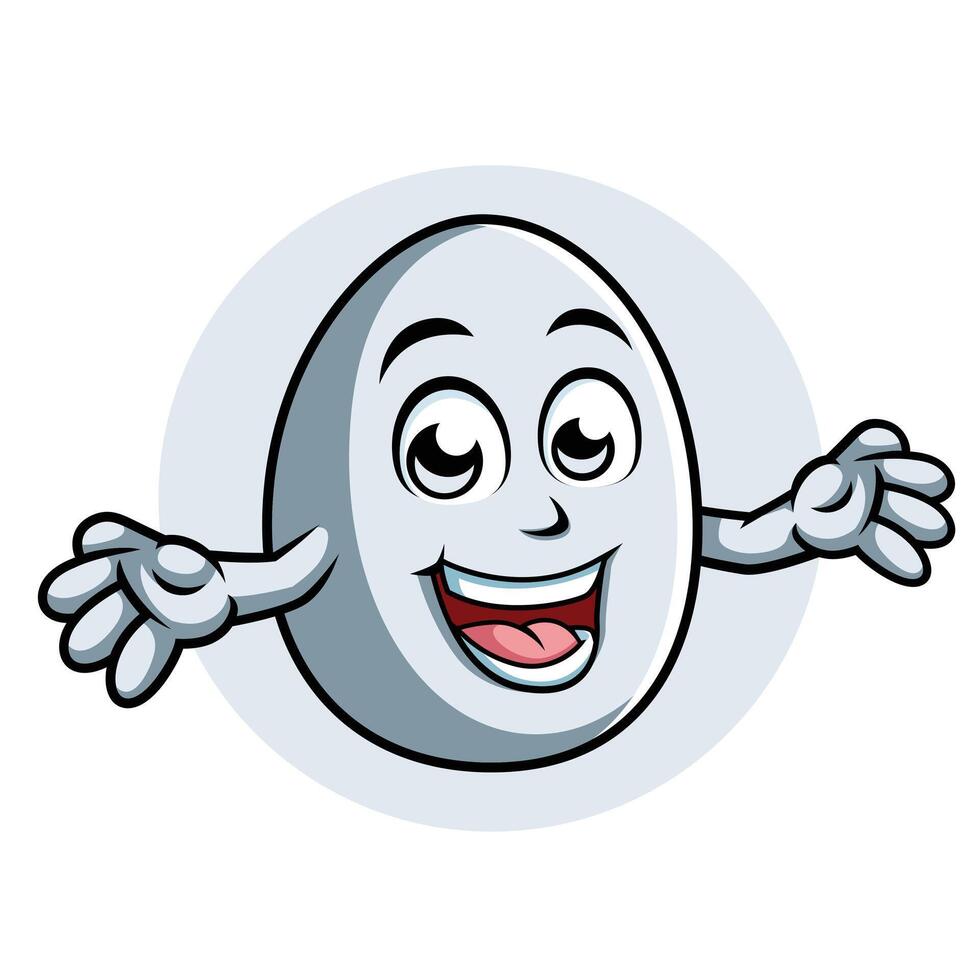 Egg Cartoon Character Surprising Pose Happy Mascot Vector Illustration Clipart