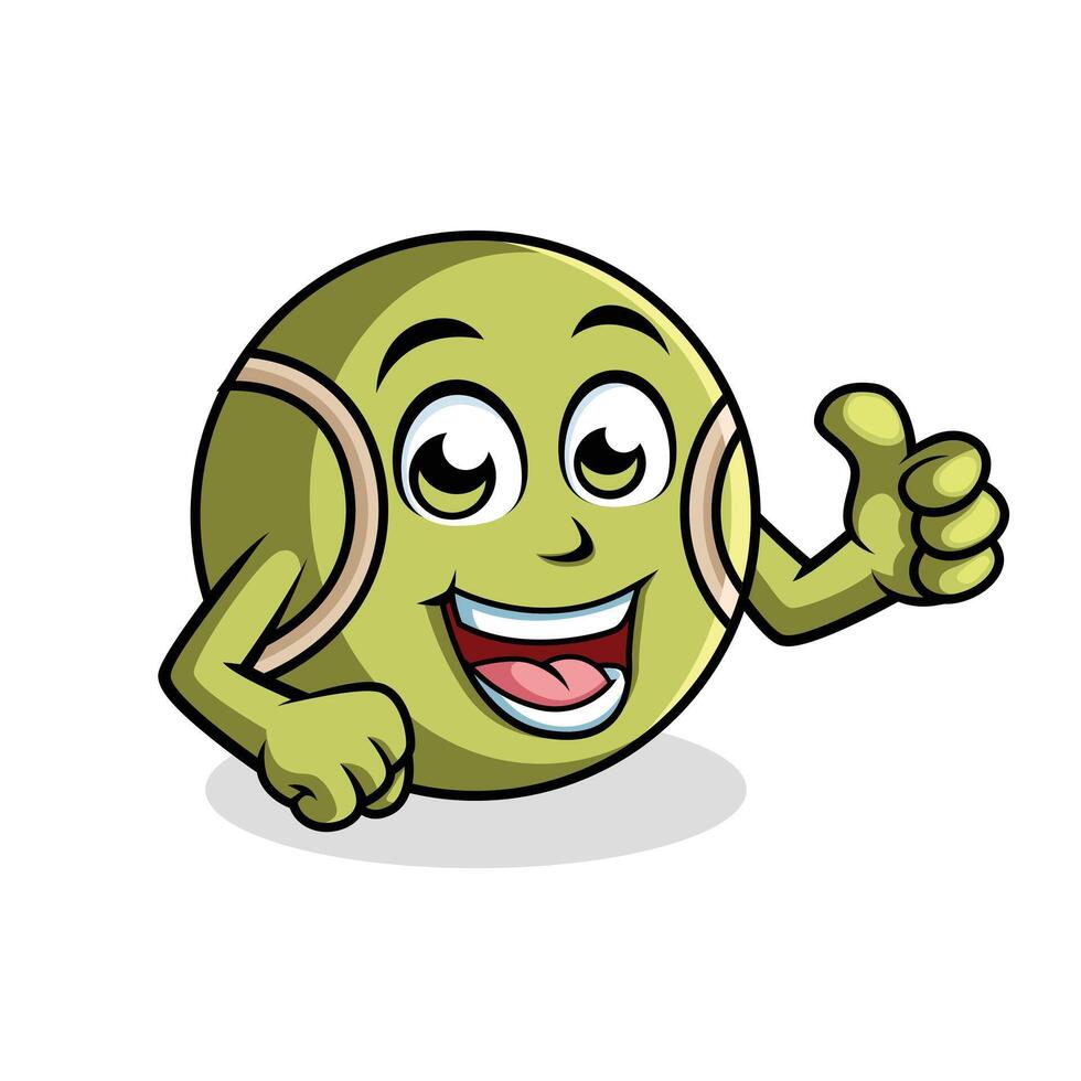 Grillo pelota dibujos animados personaje dando pulgar arriba contento mascota vector ilustración