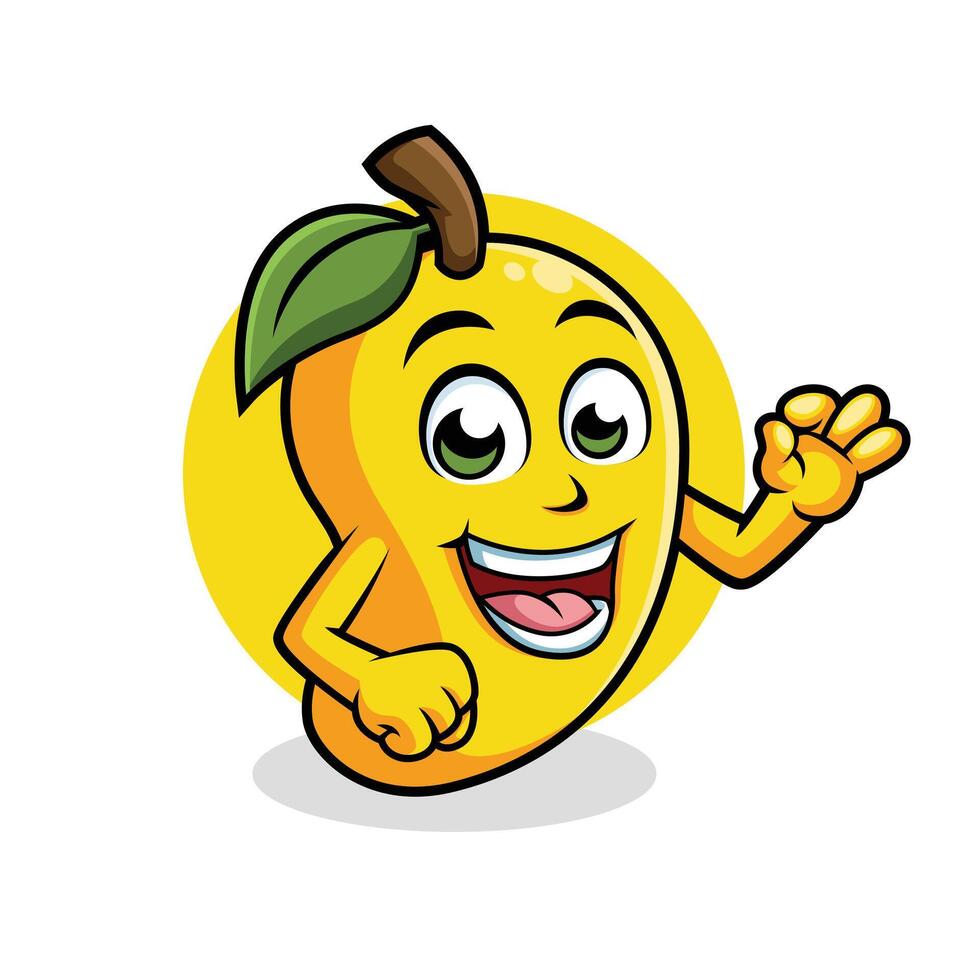 Mango Cartoon Character Showing Ok Sign Happy Mascot Vector illustration Clipart