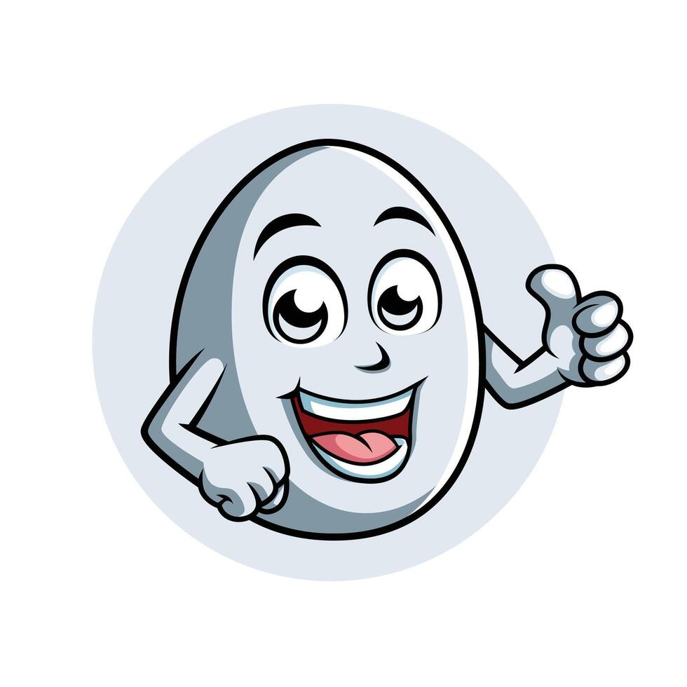 Egg Cartoon Character Giving Thumb up Happy Mascot Vector Illustration