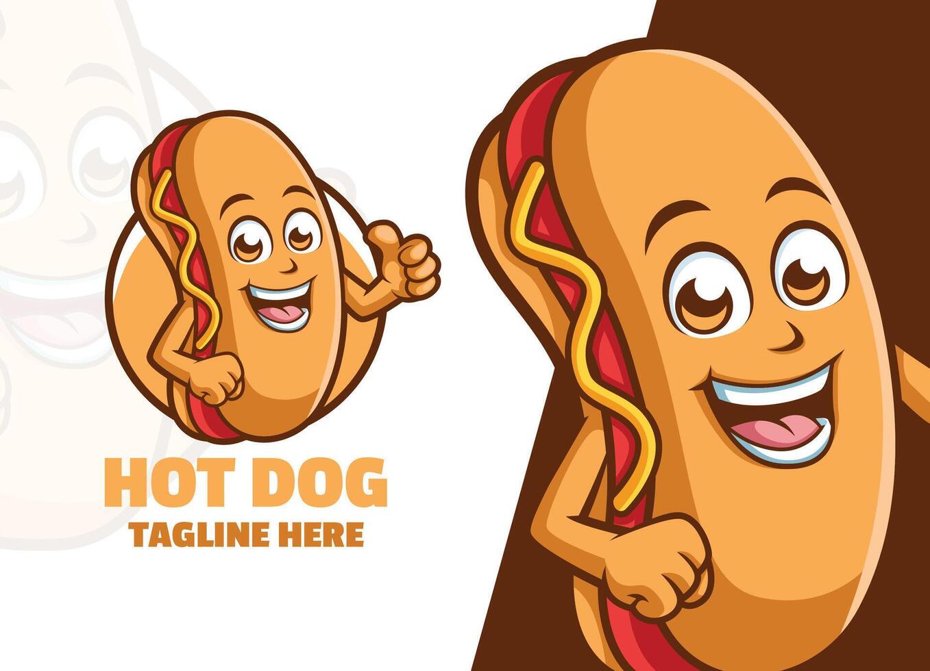 Cute Hot Dog Cartoon character mascot logo Giving Thumb up vector illustration