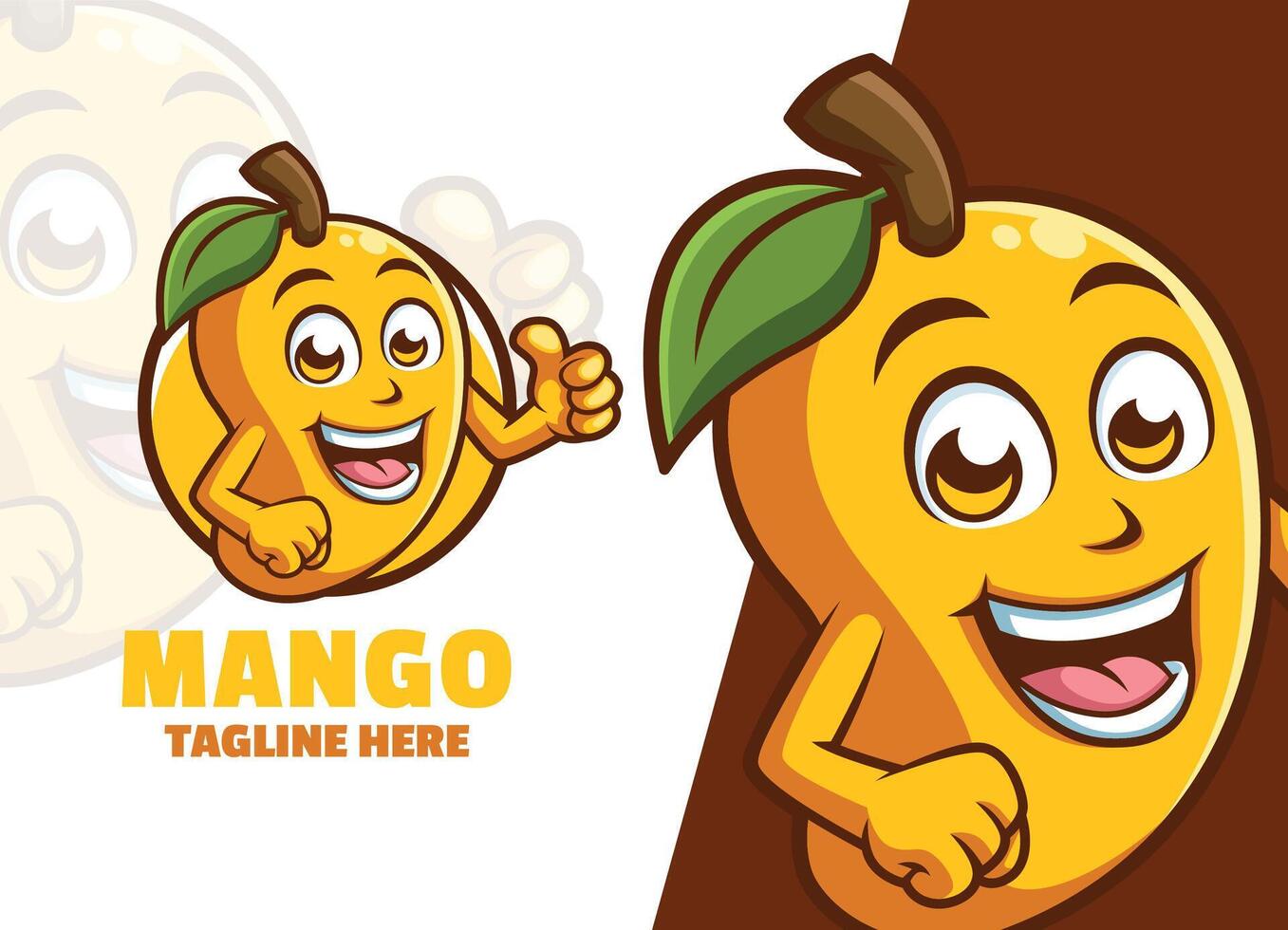 Cute Mango Cartoon character mascot logo Giving Thumb up vector illustration