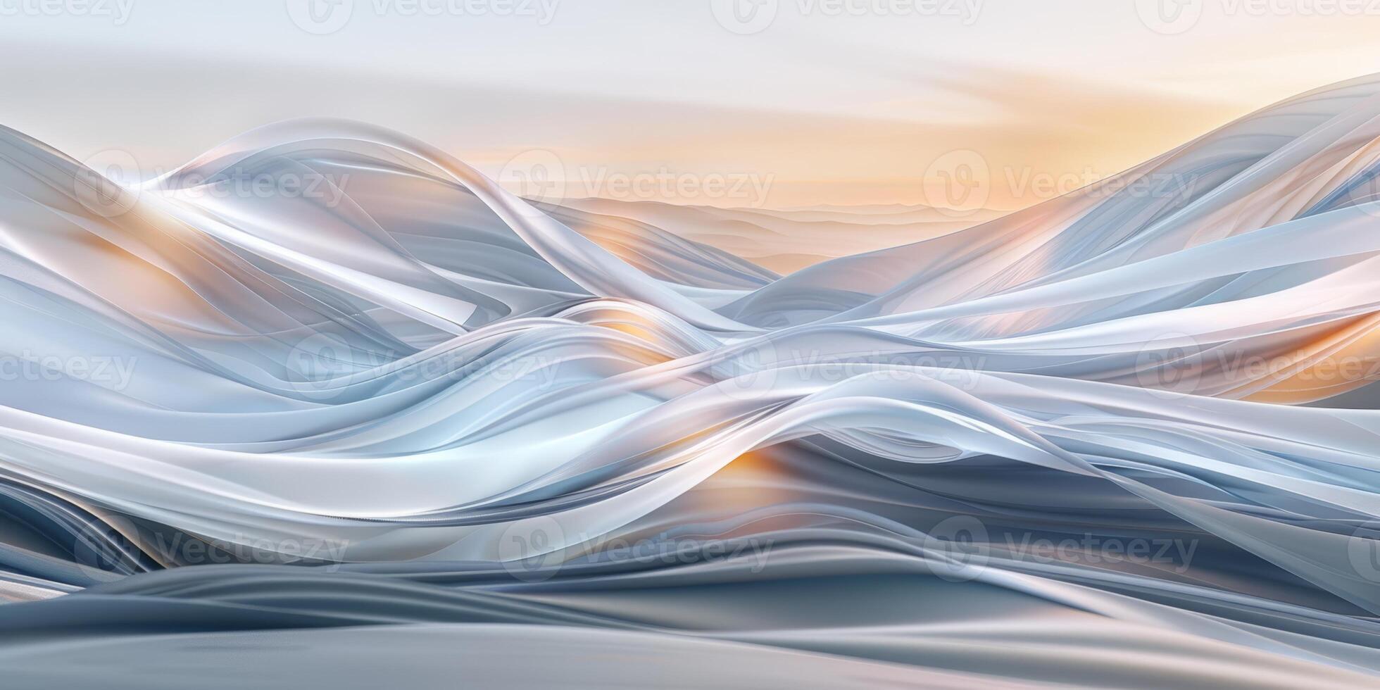 AI generated Abstract Silk Fabric Waves Background photo
