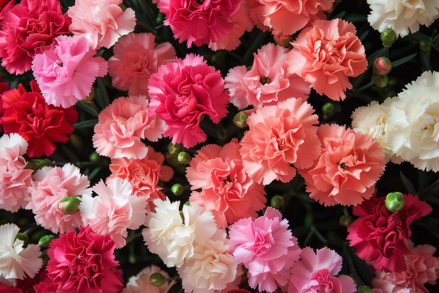 AI generated Carnation Collage in Soft Pastels photo