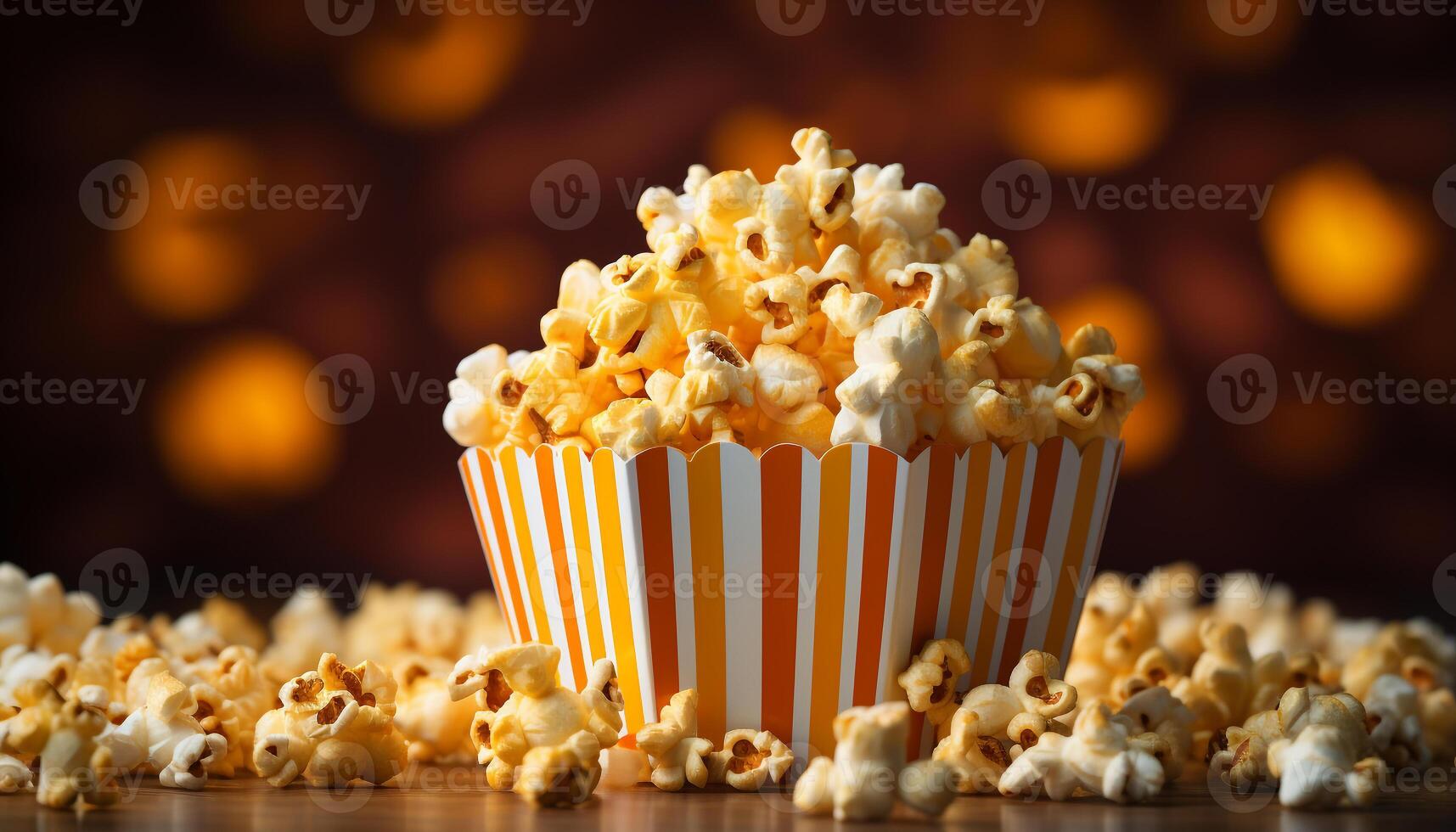 AI generated Freshness in a bowl sweetcorn, candy, and fluffy popcorn generated by AI photo