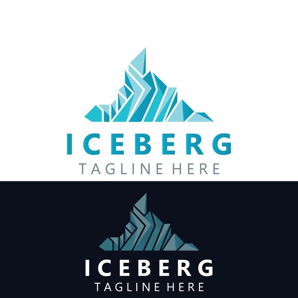 iceberg logo diseño, sencillo hielo montaña paisaje modelo vector ilustración