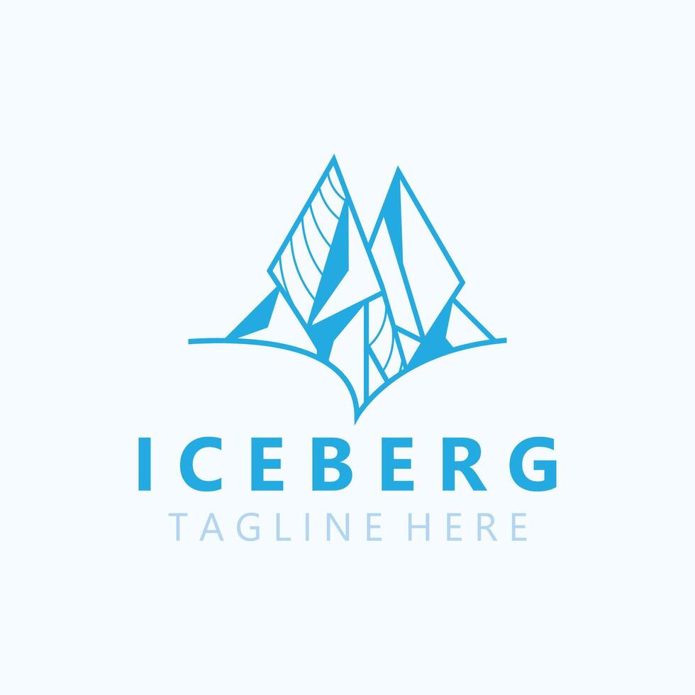 Iceberg Logo Design, simple ice mountain landscape Template vector Illustration