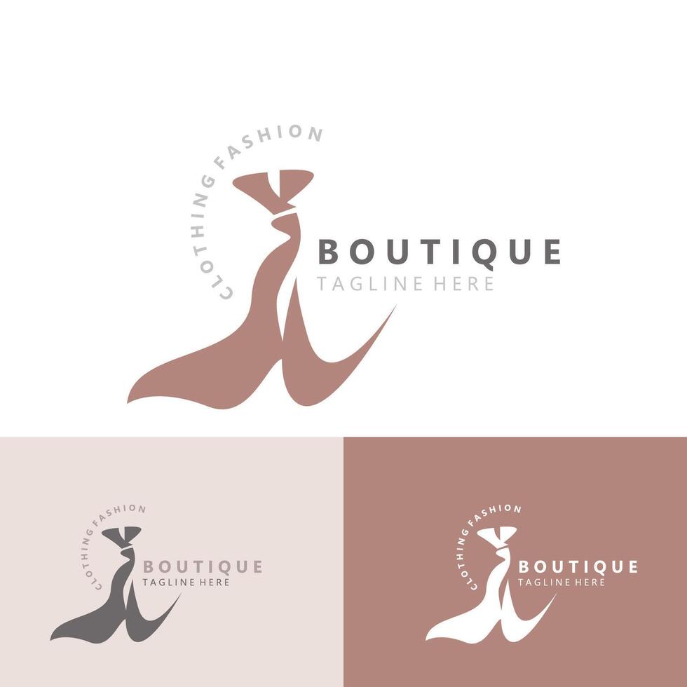 vestir mujer logo diseño belleza Moda para boutique tienda vector modelo