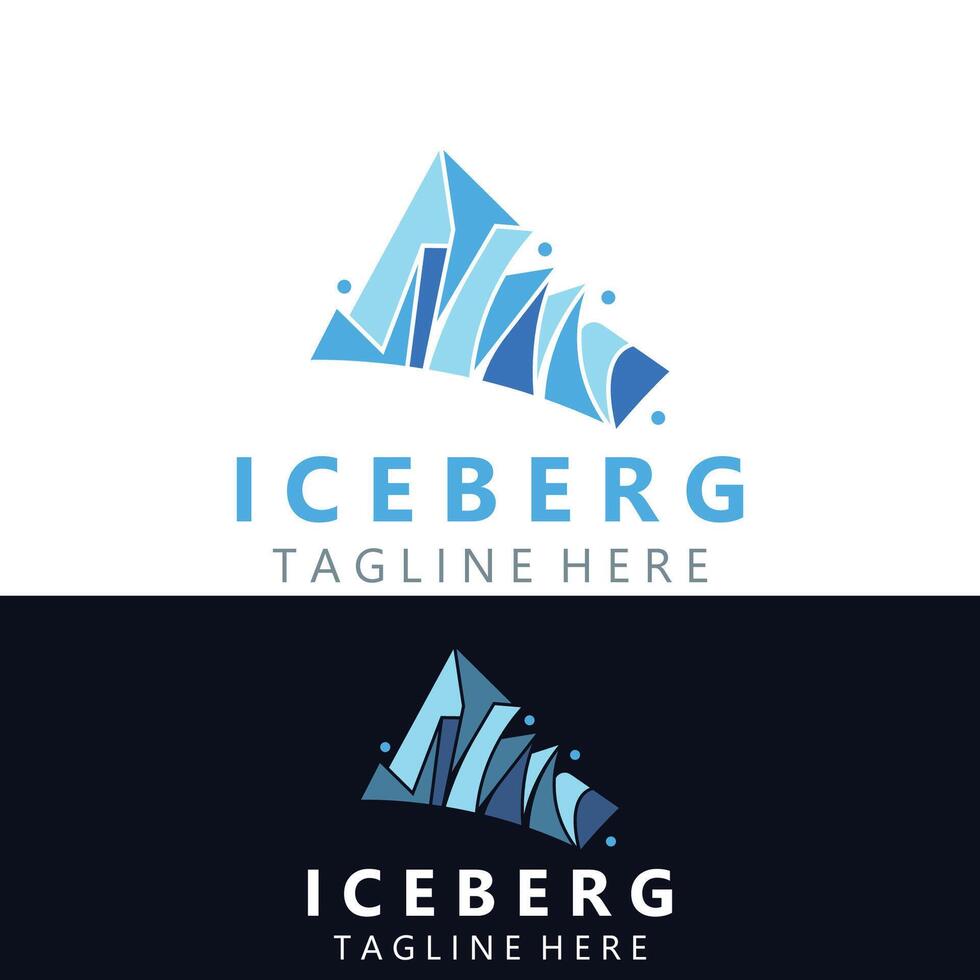 Iceberg Logo Design, simple ice mountain landscape Template vector Illustration