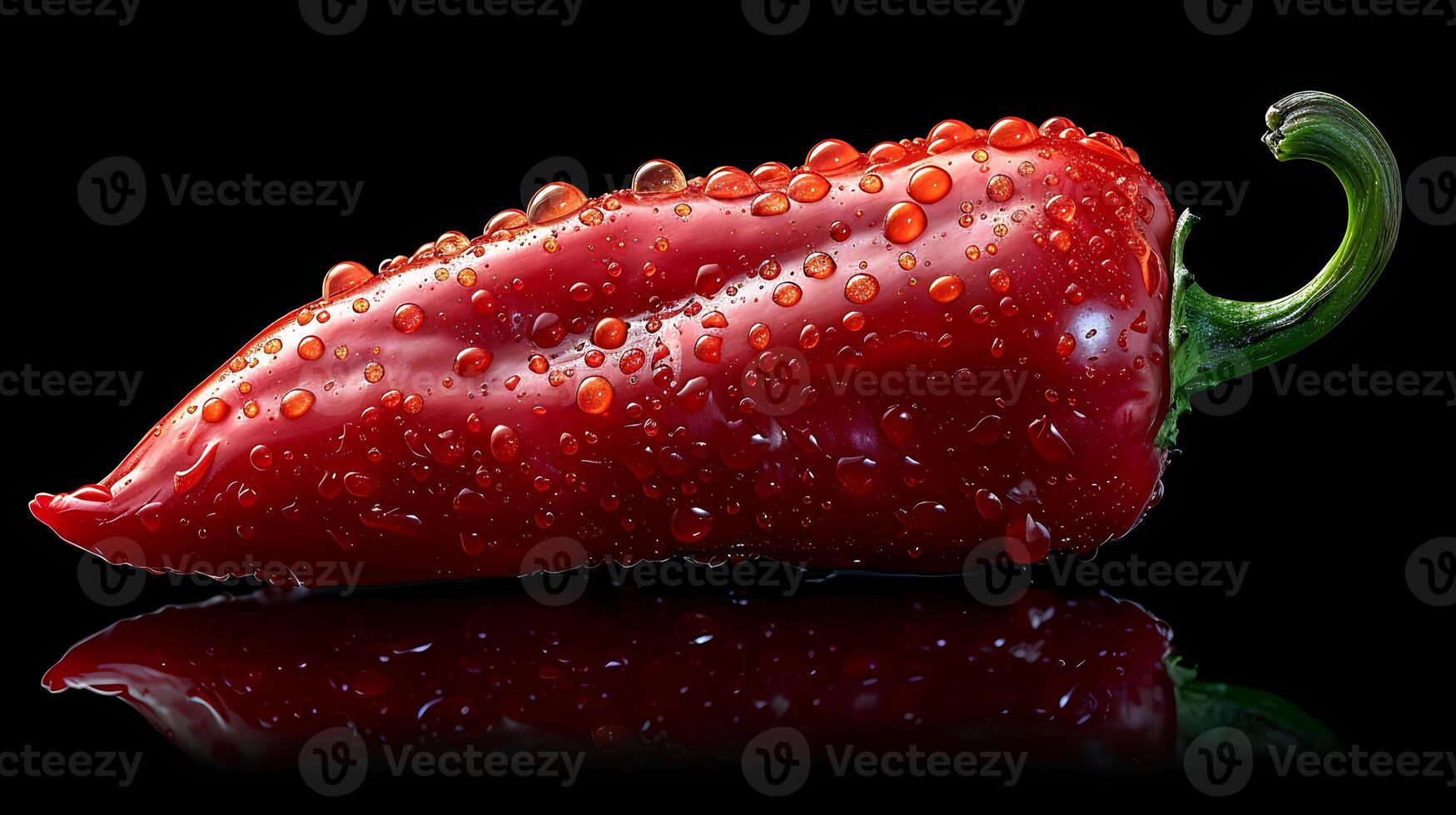 ai generado Fresco caliente chile pimienta en un negro antecedentes foto