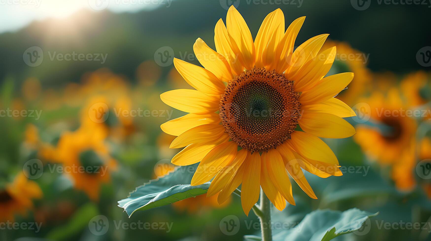 AI generated Beautiful sunflower flowers close up view photo