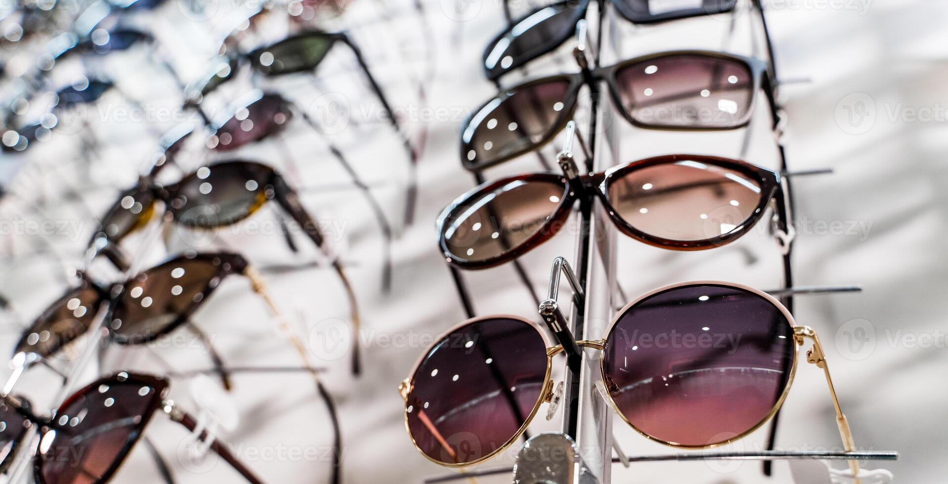Sunglasses store showcase. Fashion frames photo