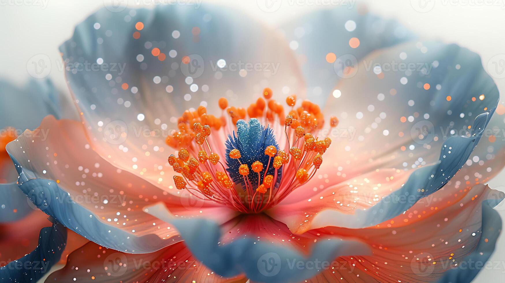 AI generated Beautiful colorful glitters peony flower on a white background photo