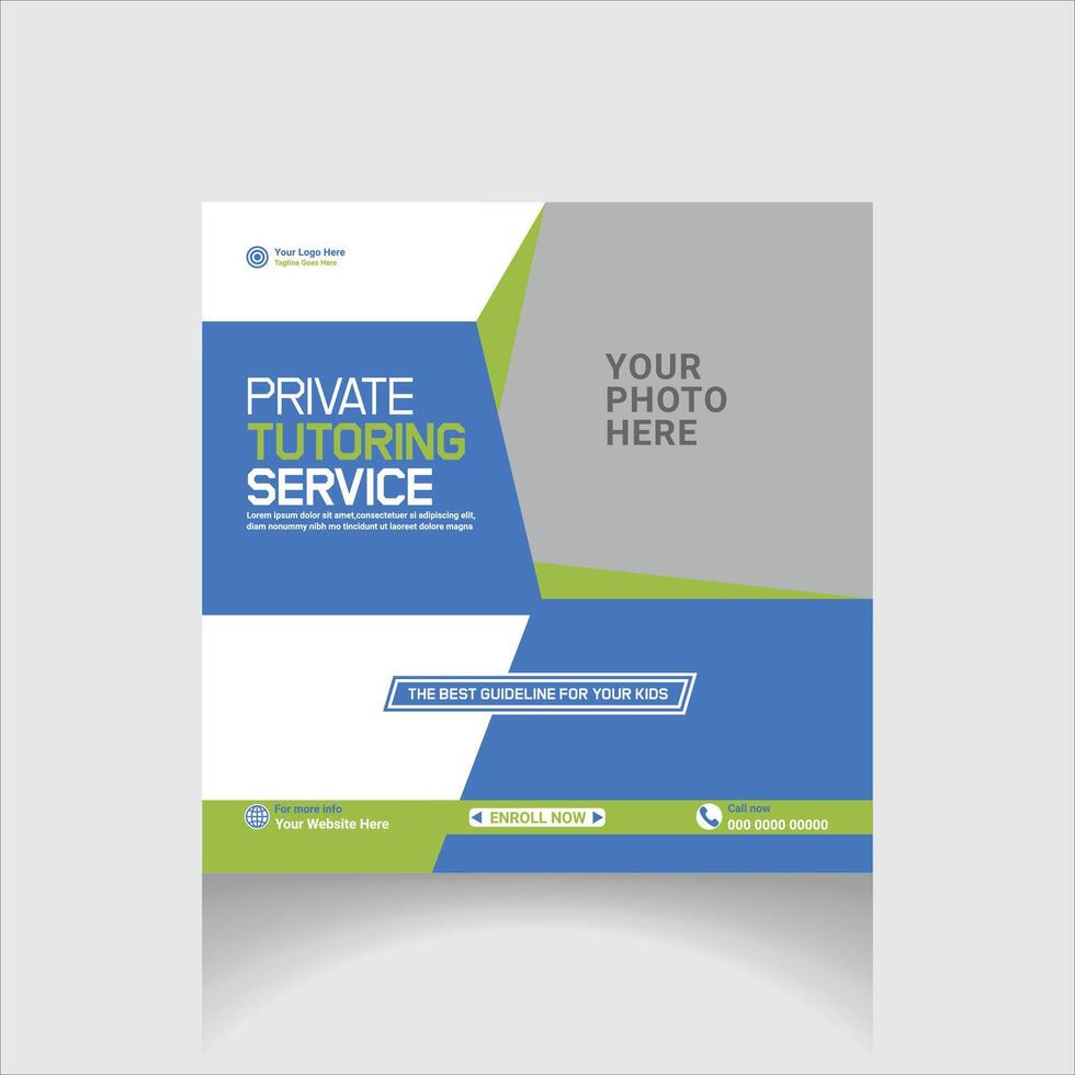 private tutoring social media post vector