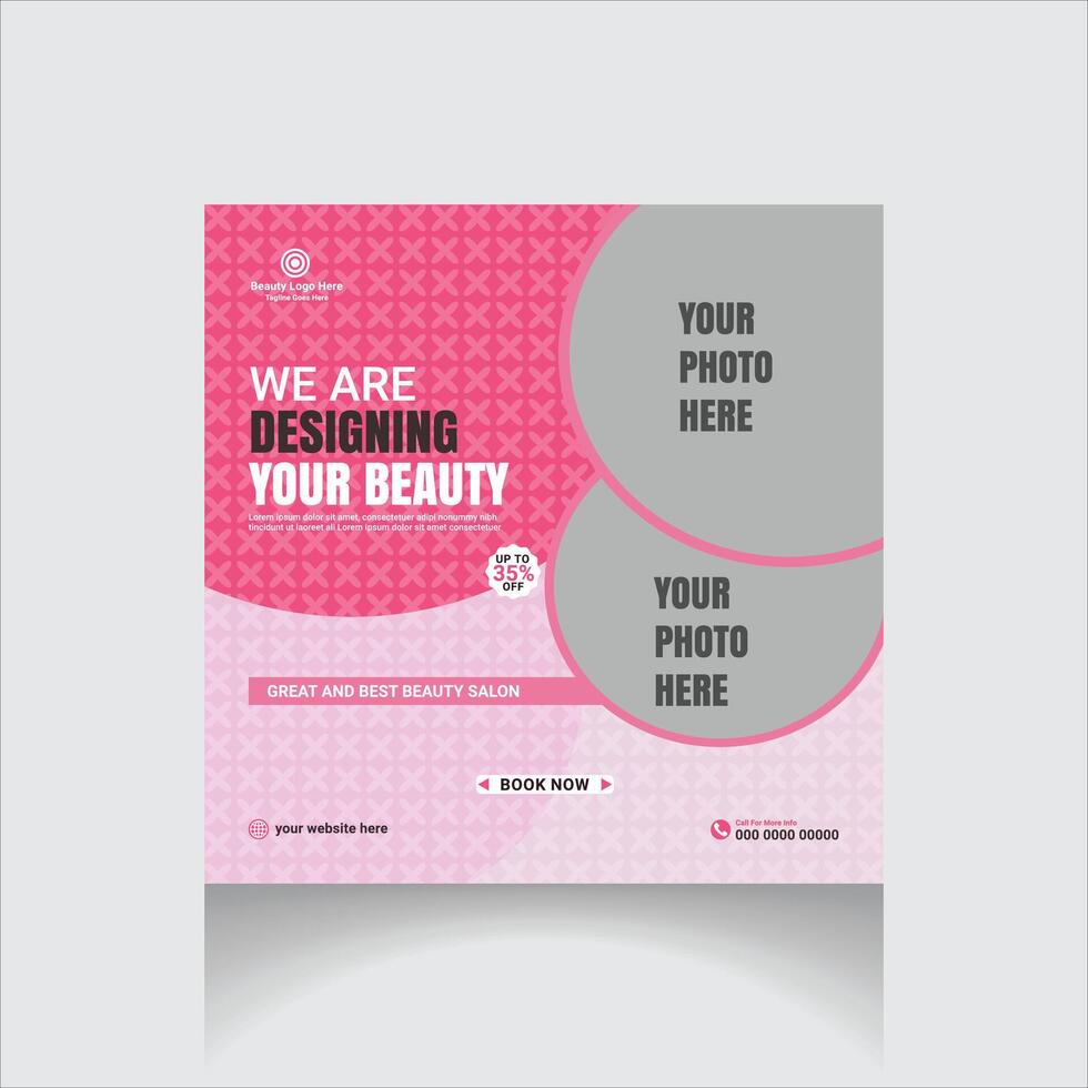 Beauty social media post template vector