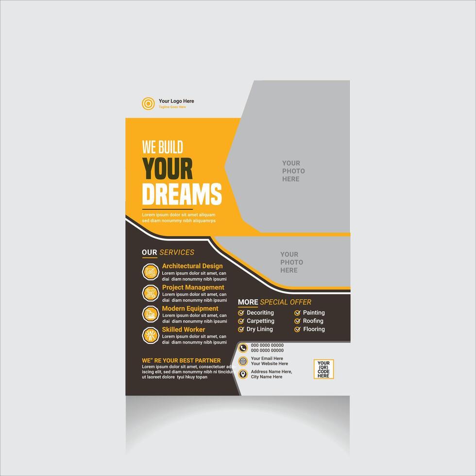 Construction Flyer design vector