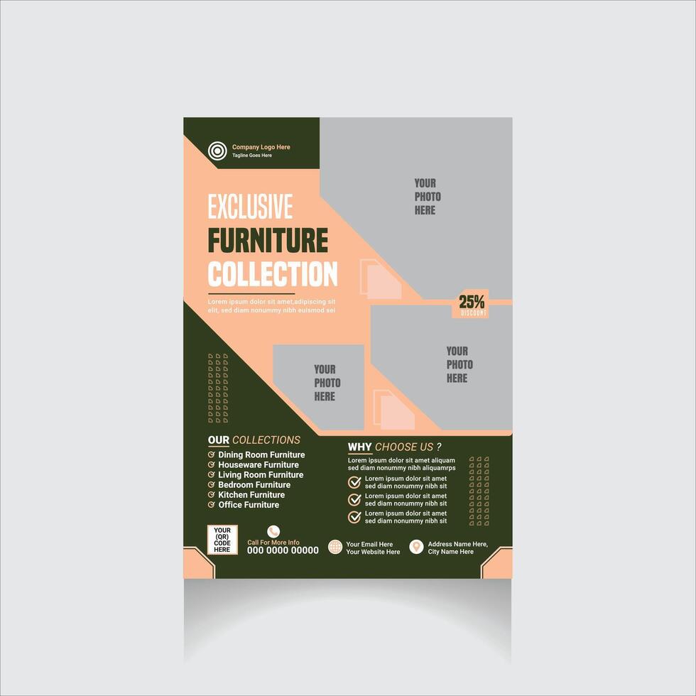 Furniture flyer design vector