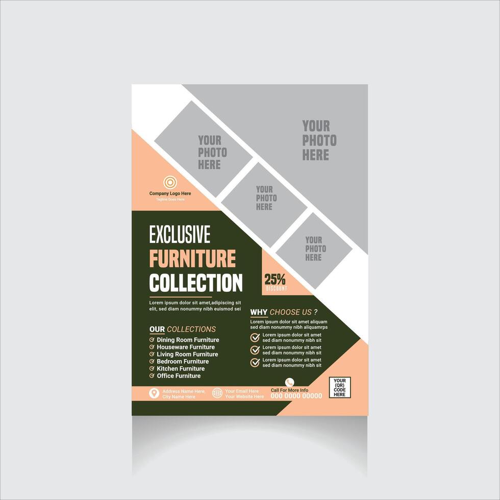 Furniture flyer design vector