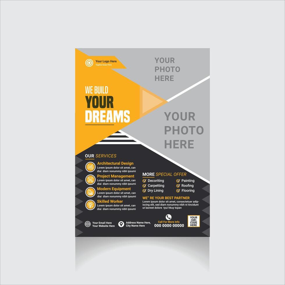 Construction Flyer design vector